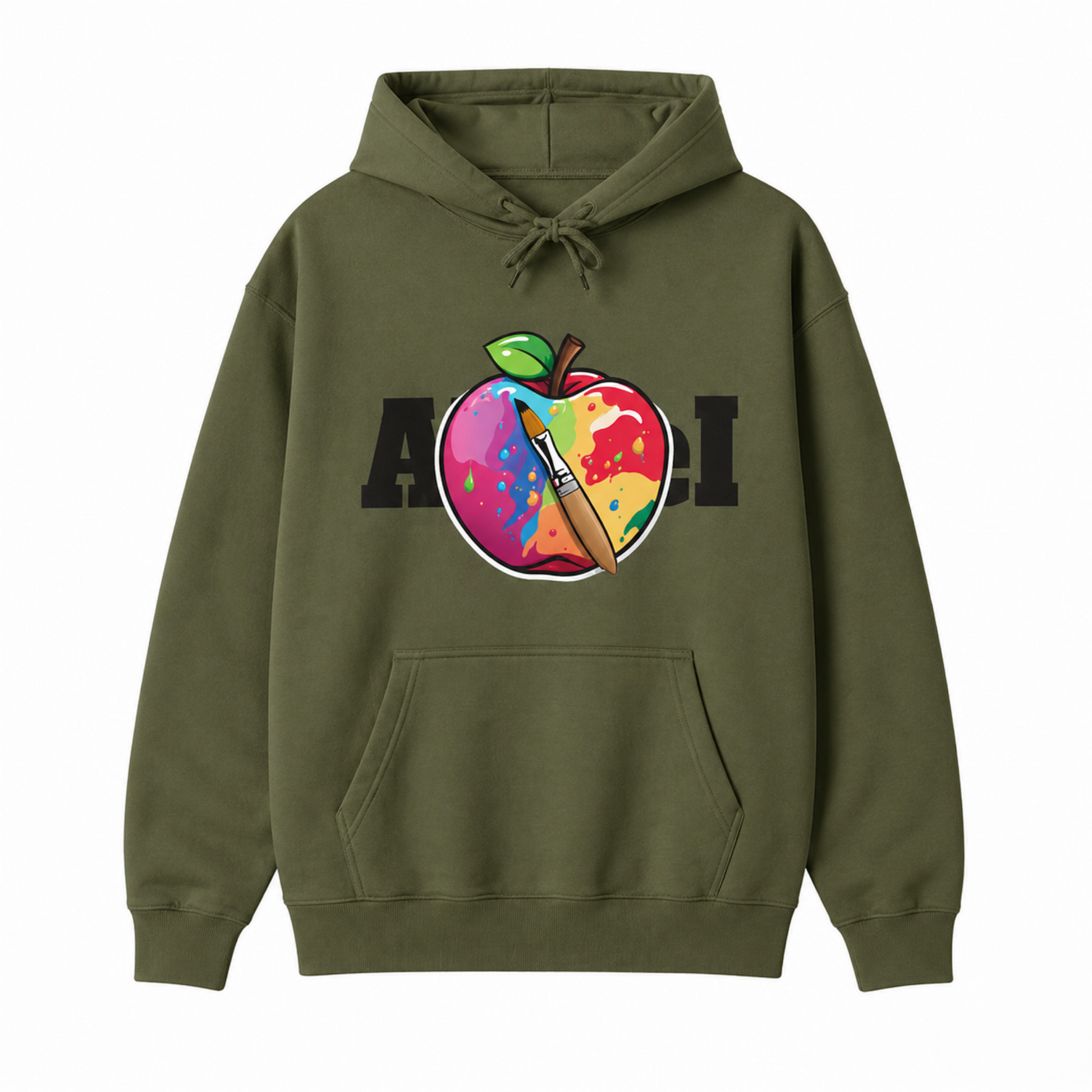 Unisex Hoodie Apfel Pinsel Grafik