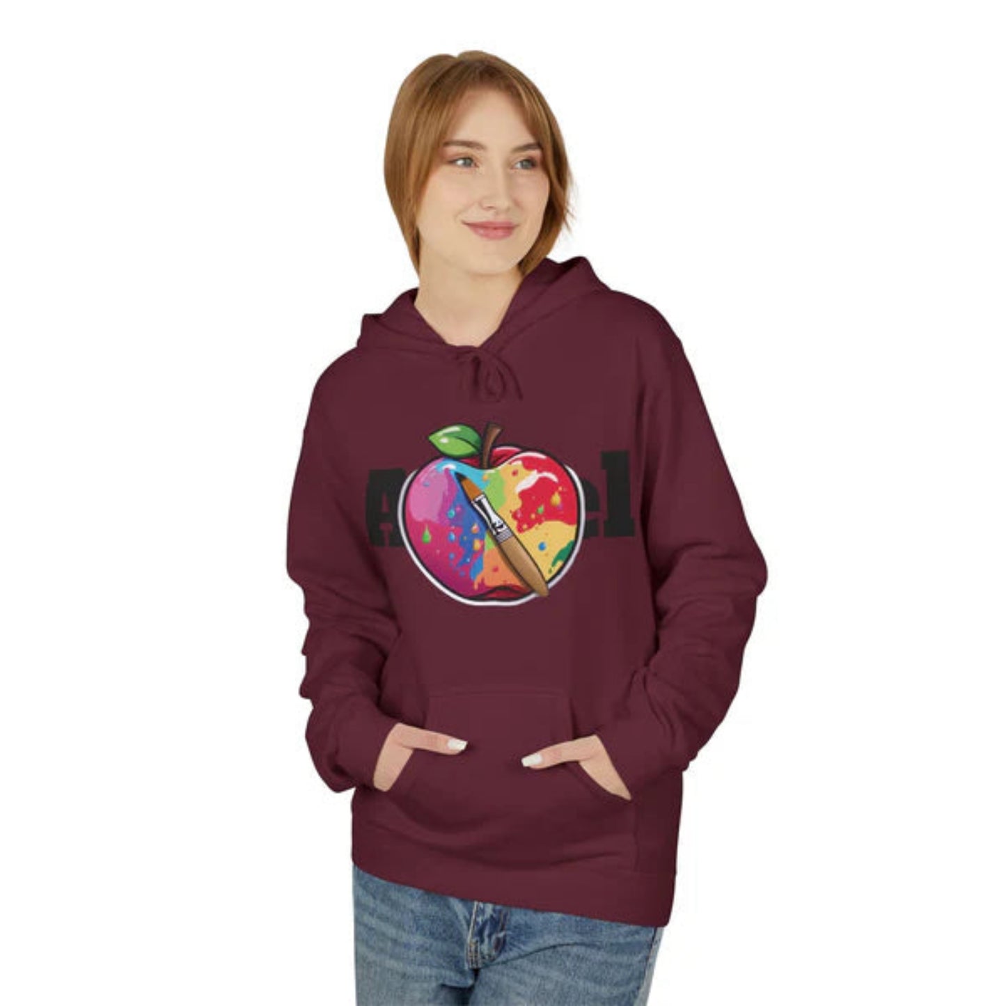 Unisex Hoodie Apfel Pinsel Grafik