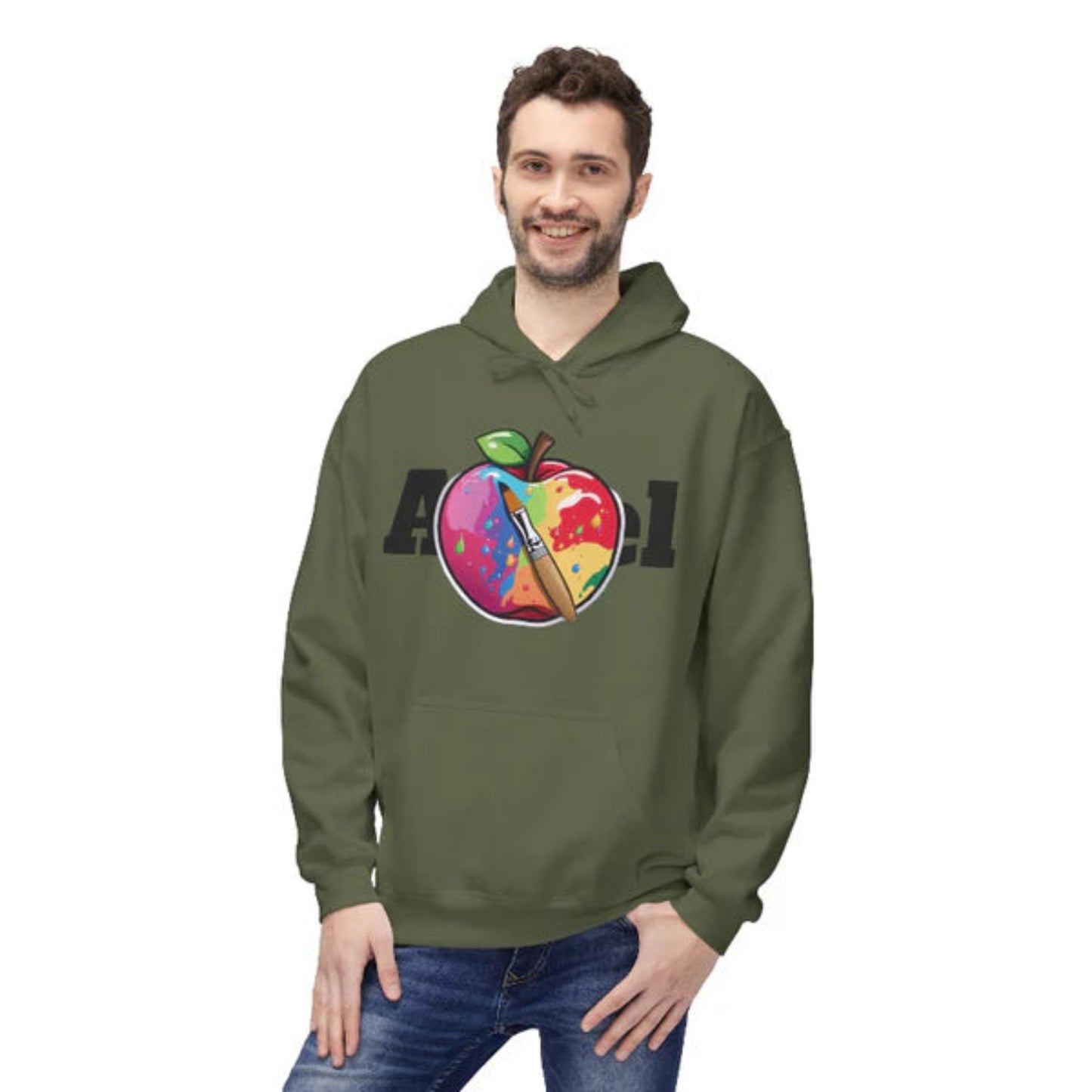 Unisex Hoodie Apfel Pinsel Grafik