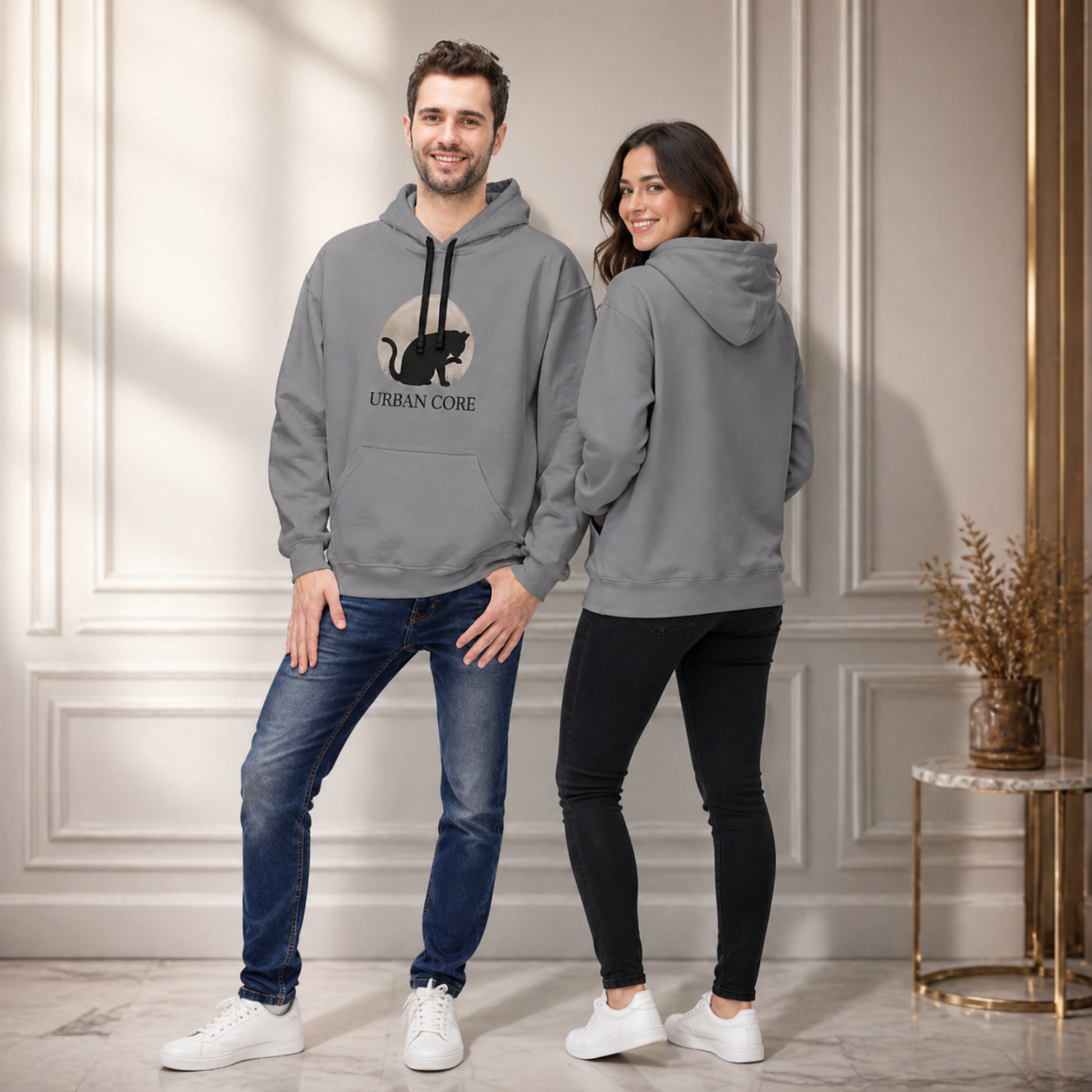 Unisex Hoodie Katze Mond Grafik