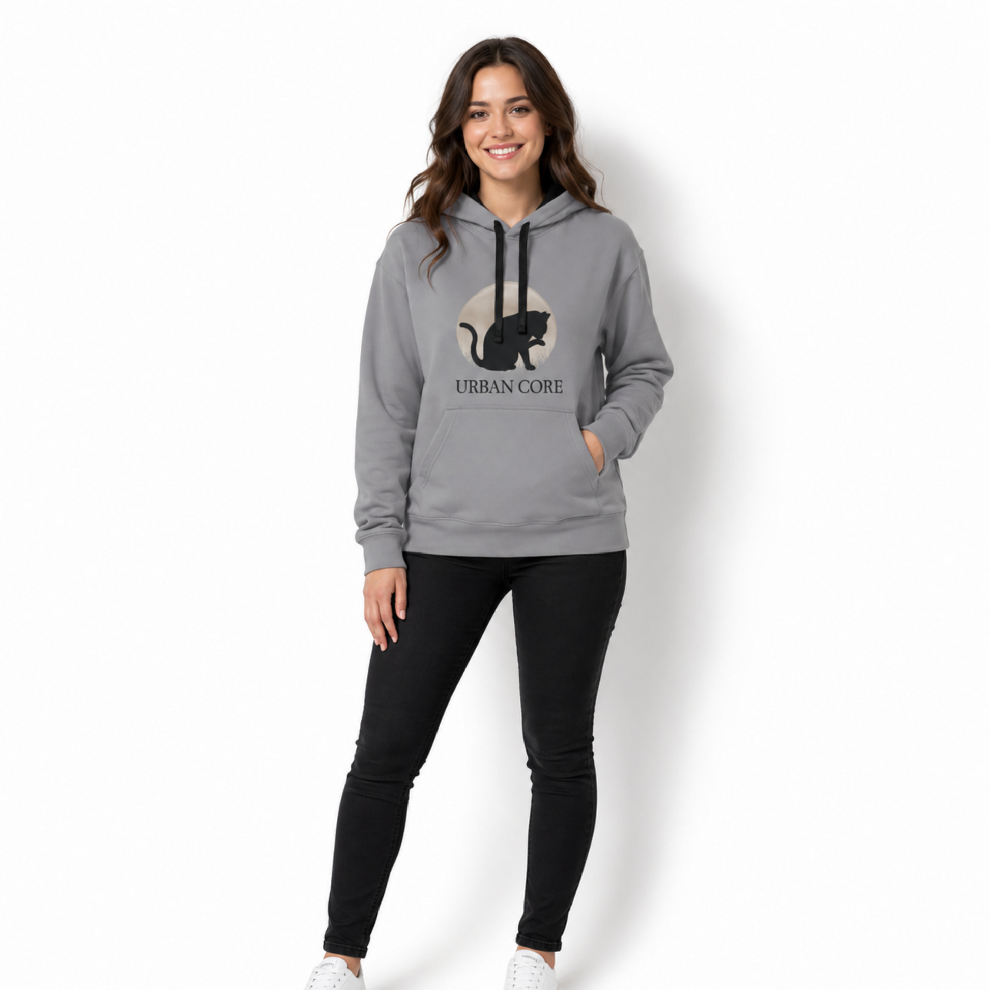 Unisex Hoodie Katze Mond Grafik